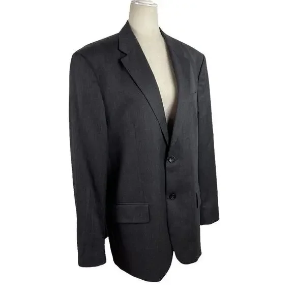 Banana Republic Men's Single Breasted Tailored Suit Jacket Dark Charcoal Sz 44R
